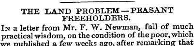 THE LAND PROBLEM — PEASANT FREEHOLDERS. ...
