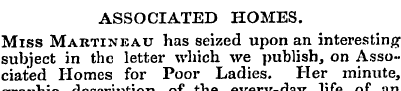 ASSOCIATED HOMES. Miss Martinkau has sei...