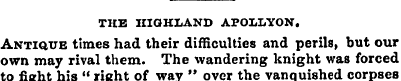 TUB HIGHLAND APOLLYON. Antique times had...