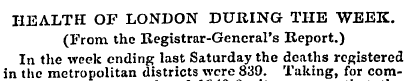 HEALTH OF LONDON DURING THE WEEK. (From ...