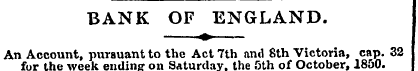 BANK OF ENGLAND. ? An Account, pursuant ...