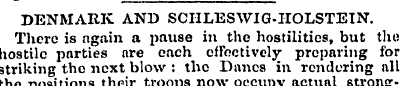 DENMARK AND SCHLESWIG-IIOLSTEIN. There i...