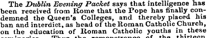 The Dublin Evening Packet says that inte...