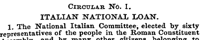 Circular No. 1. ITALIAN NATIONAL LOAN. 1...