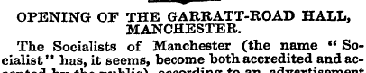w OPENING OF THE GARRATT-ROAD HALL, MANC...