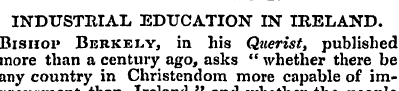 INDUSTRIAL EDUCATION IN IRELAND. Bishop ...