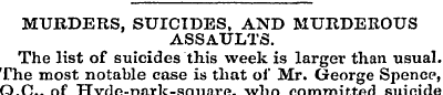 MURDERS, SUICIDES, AND MURDEROUS ASSAULT...