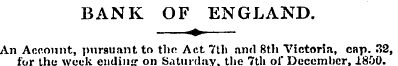 BANK OF ENGLAND. «•> An Account, pursuan...