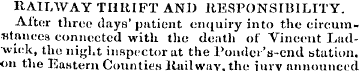 RAILWAY THRIFT AND RESPONSIBILITY. After...