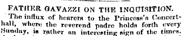 FATHER GAVAZZI ON THE INQCJISITION. Tho ...