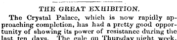 THE GREAT EXHIBITION. The Crystal Palace...