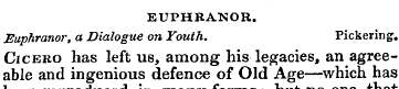 EUPHRANOR,. Euphranor, a Dialogue on You...