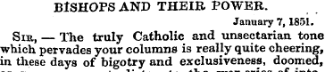 BISHOPS AND THEIR POWER. January 7,1851....