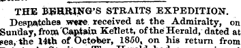 THE EEHJMNG'S STRAITS EXPEDITION. Despat...