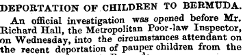 DEPORTATION OF CHILDREN TO BERMUDA. An o...