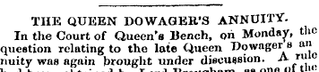 THE QUEEN DOWAGER'S ANNUITYIn the Court ...