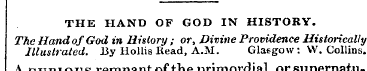 THE HAND OF GOD IN HISTORY. The Hand of ...