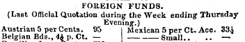 FOREIGN FUNDS. (Last Official Quotation ...