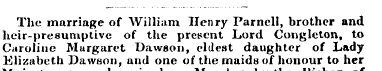 The marriage of William Henry Parnell, b...