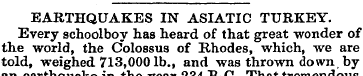 EARTHQUAKES IN ASIATIC TURKEY. Every sch...