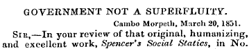 GOVERNMENT NOT A SUPERFLUITY. Cambo Morp...