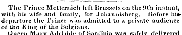 The Prince Mcttemich left Brussels on th...