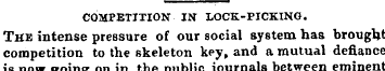COMPETITION IN LOCK-PICKING. The intense...