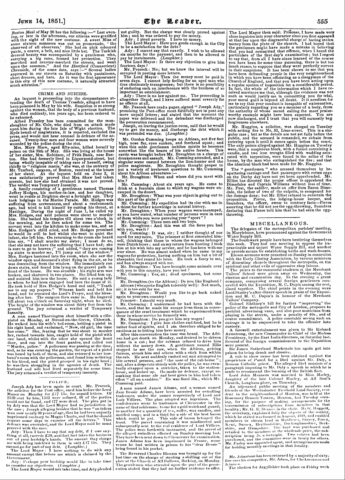 Leader (1850-1860): jS F Y, Country edition - The Prince Mcttemich Left Brussels On Th...