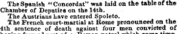 The Spanish "Concordat" was laid on the ...