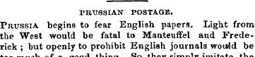 PB.U8SIAN POSTAGE. Prussia begins to fea...