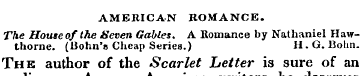 AMERICAN ROMANCE. The House of the Seven...