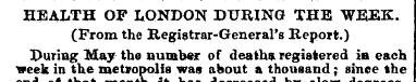 HEALTH OF LONDON DURING THE WEEK. (From ...