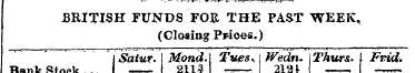 BRITISH FUNDS FOR THE FAST WEEK, (Closin...