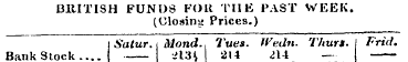 BltlTISH FUNDS FOR TI1K PAST WEEK. (Clos...