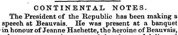 CONTINENTAL NOTES. The President of the ...