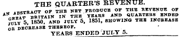 THE QUARTER'S REVENUE. « ABSTRACT OF THB...