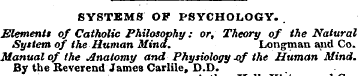 SYSTEMS OF PSYCHOLOGY. . Elements of Cat...
