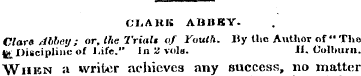 CLAHK ABHKY. Clara Abbey ; or, the Tria ...