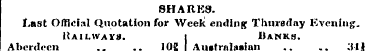 8HARE8. Last Official Quotation for Week...