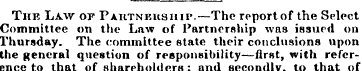 The Law op Partnership.—The report of th...