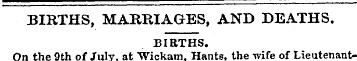 BIRTHS, MARRIAGES, AND DEATHS. BIRTHS. O...