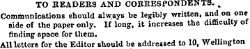 TO HEADERS AND COEUESf ONDENTS. ^ Commun...