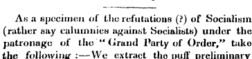 As a specimen of tho refutations (?) of ...