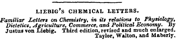 liebig's chemical letters. Familiar Lett...