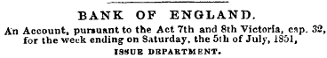 BANK OF ENGLAND. An Account, pursuant to...