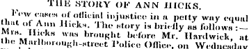HIE STORY OF ANN J1ICKS. 1'W chhch <»f o...