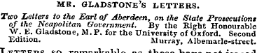 mr. Gladstone's letters. Two Letters to ...