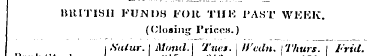BRITISH FUNDS FOR TIIK I'AST WFKK. j (Cl...