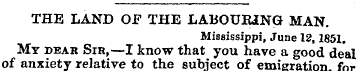 THE LAND OF THE LABOURING MAN. Mississip...
