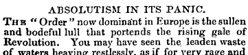 ABSOLUTISM IN ITS PANIC. Thb " Order " n...